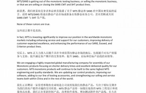 致MTS客户的一封信